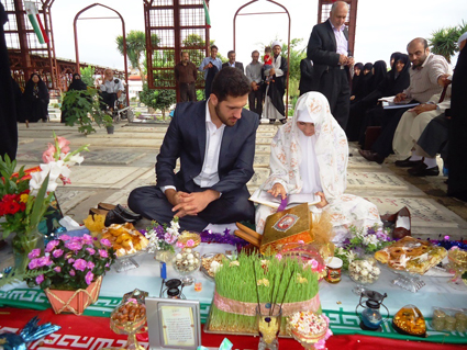 مراسم عقد زوج چالوسی بر سر مزار شهید برگزار شد